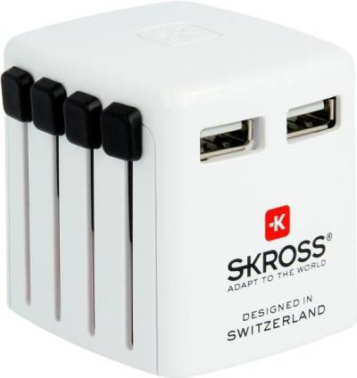 SKROSS Reisestecker World USB Charger (2.4A), Weiß (00215277) von Skross