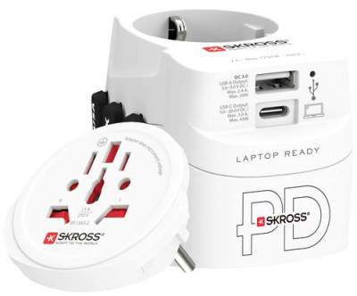 Skross 1.302474 Reiseadapter Pro Light USB AC45PD World von Skross