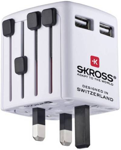 Skross World USB Charger USB-Ladegerät Steckdose Ausgangsstrom (max.) 2400mA Anzahl Ausgänge: 2 x von Skross