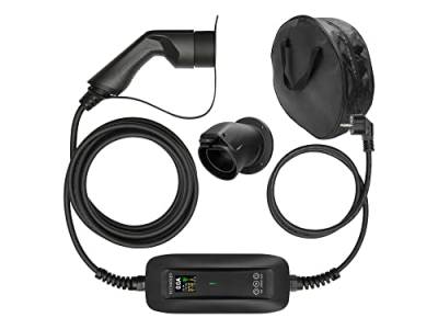 DELTACO Typ 2 EV-Ladekabel für E-Autos und Hybrid Fahrzeuge, Elektroauto Charger Mennekes Kabel, Kompatibel mit ID.3, ID.4, Zoe, E-Tron, Model S/3/X/Y, Leaf, 3.6 kW, Tasche + Halterung, 5,5 Meter von Sky Vision