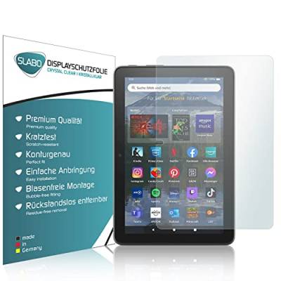 Slabo 2 x Displayschutzfolie kompatibel mit Amazon Fire HD 8-Tablet (2022, 12. Gen.) | Fire HD 8 Plus-Tablet (12. Gen. - 2022) Displayschutz Schutzfolie Folie Crystal Clear KLAR von Slabo