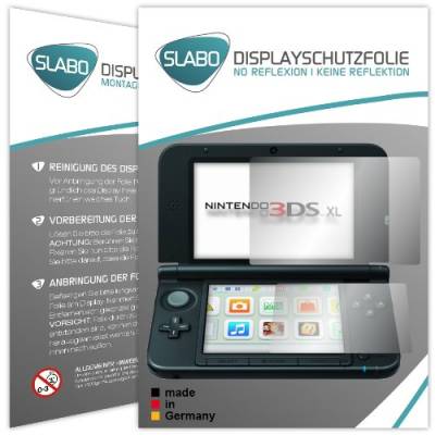 Slabo 2 x Displayschutzfolie kompatibel mit Nintendo 3DS XL Displayschutz Schutzfolie Folie No Reflexion | Keine Reflektion MATT von Slabo