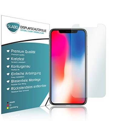 Slabo 4 x Displayschutzfolie kompatibel mit iPhone X | iPhone XS | iPhone 11 Pro Displayfolie Schutzfolie Folie Zubehör Crystal Clear KLAR - unsichtbar Made IN Germany von Slabo