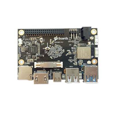 SmartFly Info ROCK960 Platine, kleinste RK3399-Lösung, 96 Boards, 2 GB LPDDR3 bei 1866 MHz, HDMI 2.0 bis zu 4 K, unterstützt AOSP und Linux 4GB LPDDR4+Metal Case von SmartFly info
