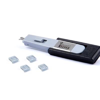 SmartKeeper ESSENTIAL / 4 x Mini USB B-Port Blockers + Key / Grau von SmartKeeper