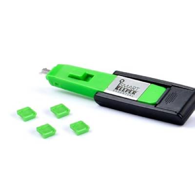 SmartKeeper ESSENTIAL / 4 x Mini USB B-Port Blockers + Key / Grün von SmartKeeper