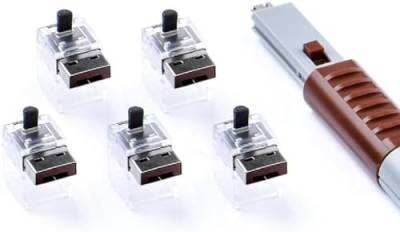 SmartKeeper ESSENTIAL / 5 x LAN Cable Locks mit 1 x Lock Key Basic / Braun von SmartKeeper