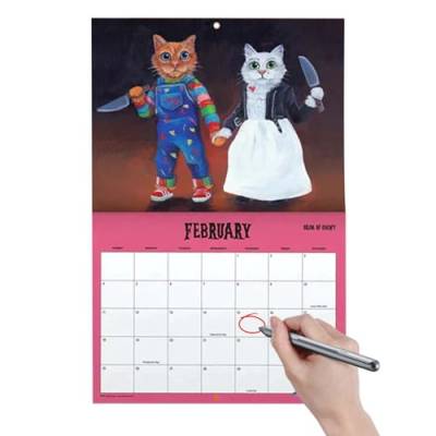 Scary Cats Calendar 2024 - Gruseliger Katzenkalender 2024, 11 X 8 Inch Funny Scaredy Cat Wall Hanging Calendar, Kreativer Katzenkalender 2024, Lustiger Katzenkalender, Dickes Papier 2024 Kalender von Smileshiney