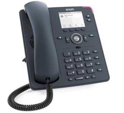 Snom D140 Desk VoIP-Festnetztelefon, Schiefergraues Gehäuse, 2 SIP-IdentitäTen, Energieeffizient (PoE Klasse 1), 2,8' TFT LCD, Graustufenanzeige, 360° Benachrichtigungsanzeige, 6+4 Funktionstasten von Snom