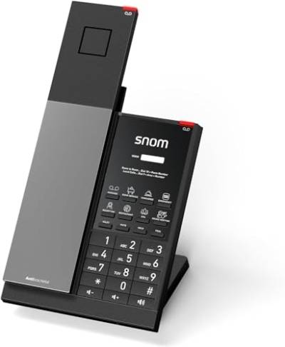 Snom HD351W DECT/WiFi Telefon - Schnurlos mit Antibakteriellem Gehäuse, Optische Rufanzeige, 5 Handgeräte, Freisprechen, Stummschaltung, Server in Deutschland von Snom