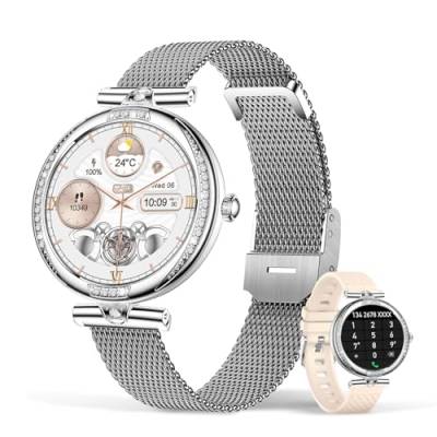 SoPrii Smartwatch Damen mit Telefonfunktion, IP68 Wasserdicht Fitness Tracker Smart Watch Damen,mit Weibliches Zyklusmanagement Pulsuhr Blutdruckmessgerät Schlafmonitor Armbanduhr für iOS Android von SoPrii