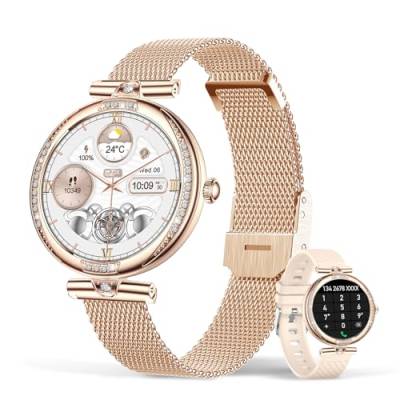 SoPrii Smartwatch Damen mit Telefonfunktion, IP68 Wasserdicht Fitness Tracker Smart Watch Damen,mit Weibliches Zyklusmanagement Pulsuhr Blutdruckmessgerät Schlafmonitor Armbanduhr für iOS Android von SoPrii