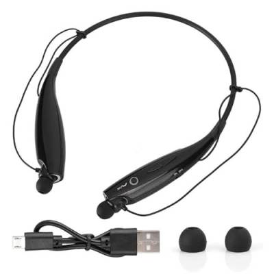 Socobeta Bluetooth Kopfhörer Schweißsichere Ohrhörer für Sport Eingebauter Mikrofonhalsband Bluetooth Kopfhörer für Sport(schwarz) von Socobeta