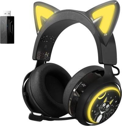 Somikon Gaming-Headset (Eingebautes Mikrofon mit Rauschunterdrückung für klare Sprachkommunikation während des Spielens. , Drahtloses Gaming-Headset mit 7.1 Surround Sound und Cat-Ears)" von Somikon