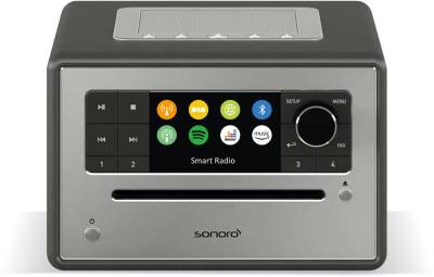 Sonoro Elite CD-Player mit Internetradio und Bluetooth graphit matt - silber von Sonoro