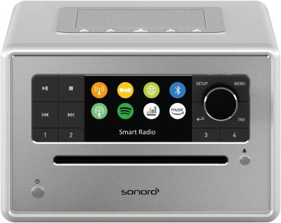Sonoro Elite CD-Player mit Internetradio und Bluetooth silber hochglänzend - silber von Sonoro