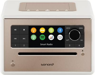 Sonoro Elite CD-Player mit Internetradio und Bluetooth weiß matt - Rose von Sonoro