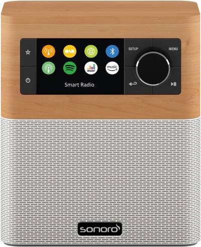 Sonoro Stream Audio-System & HD-Audiostreamer Ahorn Dekor - weiß von Sonoro