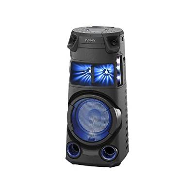 Sony MHC-V43D Bluetooth Party Lautsprecher (One Box HiFi Music System, Lautsprecherbeleuchtung, CD/DVD, HDMI, FM/DAB Tuner, App Steuerung), Schwarz, MHCV43D.CEL von Sony