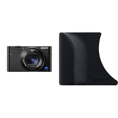 Sony RX100 V Premium Kompakt Digitalkamera (20,1 MP, 7,6 cm Display, 1 Zoll Sensor, 24-70 mm F1.8-2.8 Zeiss Objektiv, 4K, herausragende Autofokusleistung) schwarz & AG-R2 Griffbefestigung schwarz von Sony