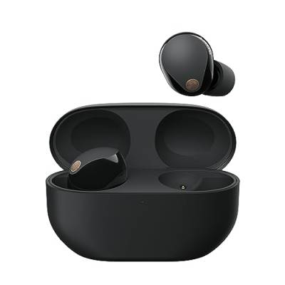 Sony WF-1000XM5 Kabellose Noise Cancelling Kopfhörer, Bluetooth, In-Ear-Kopfhörer, Mikrofon, bis zu 24 Stunden Akkulaufzeit, Schnellladefunktion, IPX4, iOS & Android kompatibel - Schwarz, klein von Sony
