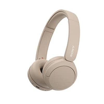 Sony WH-CH520 Kabellose Bluetooth-Kopfhörer - bis zu 50 Stunden Akkulaufzeit mit Schnellladefunktion, On-Ear-Modell - Beige von Sony