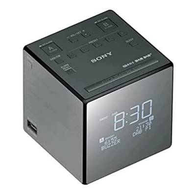 Sony XDR-C1DBP Uhrenradio (DAB/DAB+, digitalem Radioempfang, große Uhranzeige mit Helligkeitssteuerung, USB) von Sony