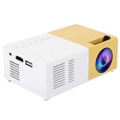 Projektor, Tragbarer 1080P-Videoprojektor mit Stativ, Outdoor-Filmprojektor, LED-Heimkinoprojektor, 60" Unterstützt, Kompatibel mit HDMI, VGA, TF, AV, USB(Gelb) von Sorandy