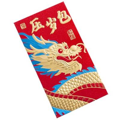 6 Stück Chinesische Neujahrs Glücksumschläge 2024 Drachenjahr Geldtasche Traditionelle Geprägte Glücks Geldtasche Kindergeschenk Geldtasche von Sorrowso