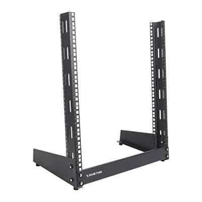 Sound Town 12U 2-Pfosten Desktop Open-Frame Rack für Audio/Video, Netzwerk-Switches, Router, Patchpanels (ST2PF-12LW) von Sound Town