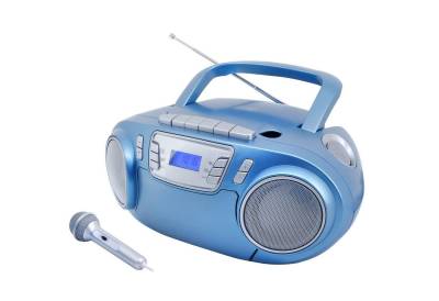 Soundmaster SCD5800BL CD-Player Kassettenrekorder tragbar LED USB Mikrofon Karaoke CD-Radiorecorder von Soundmaster
