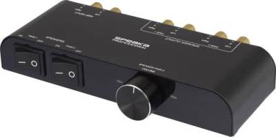 SpeaKa Professional 2 Port Lautsprecher-Umschalter integrierter Lautstärkeregler Schwarz von SpeaKa Professional