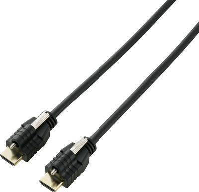SpeaKa Professional HDMI Anschlusskabel HDMI-A Stecker, HDMI-A Stecker 3.00 m Schwarz SP-9784188 Audio Return Channel, vergoldete Steckkontakte, schraubbar (SP-9784188) von SpeaKa Professional