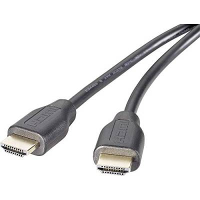 SpeaKa Professional HDMI Anschlusskabel 3.00 m SP-1300948 Audio Return Channel, vergoldete Steckkontakte Schwarz [1x HD von Speaka