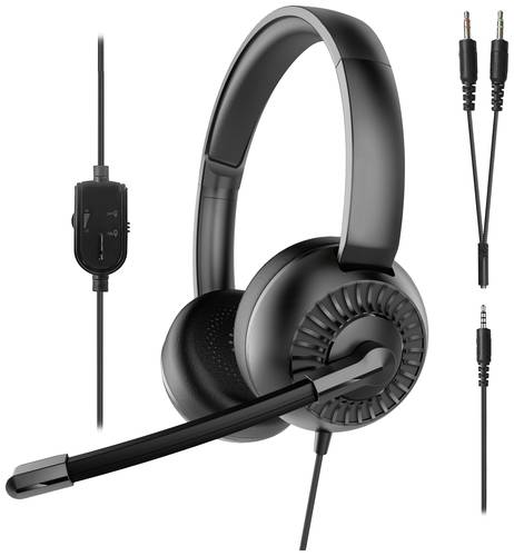 SpeedLink METIS On Ear Headset kabelgebunden Stereo Schwarz Headset, Lautstärkeregelung, Mikrofon-S von Speedlink