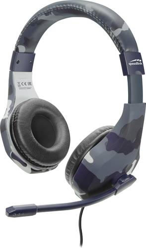 SpeedLink RAIDOR Gaming Over Ear Headset kabelgebunden Stereo Camouflage Blau Fernbedienung, Lautst� von Speedlink