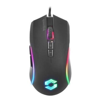 Speedlink ZAVOS Gaming Mouse, 7 Tasten, Mehrfarbige Beleuchtung, Bis zu 3.200dpi Auflösung, Gummierte Oberfläche von Speedlink