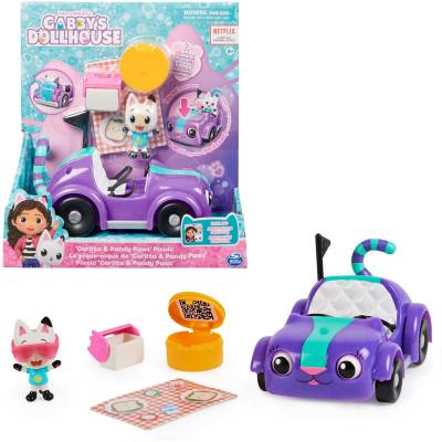Gabby''s Dollhouse - Carlita-Spielzeugauto mit Pandy Paws Figur, Spielfahrzeug von Spin Master