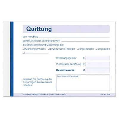 Quttungsblock Quittungsbuch Quittung Quittungen 5x50 Blatt selbstdurchschreibend von Sport-Tec