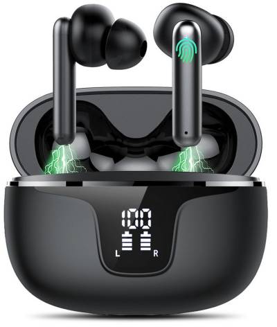 Sross Bluetooth Kopfhörer,Kopfhörer Kabellos Bluetooth 5.3,In Ear Kopfhörer In-Ear-Kopfhörer (36 Stunden Spielzeit, IPX5 Wasserdicht,LED Anzeige,USB-C Schnelles Aufladen) von Sross