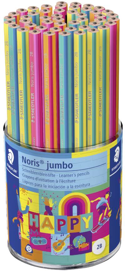 STAEDTLER Bleistift Noris jumbo HAPPY, 48er Köcher von Staedtler