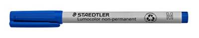 STAEDTLER Folienstift non-permanent Lumocolor, blau, wasserlöslich, Made in Germany, nachfüllbar, lange Lebensdauer, Rundspitze M ca. 1,0, 10 blaue Universalstifte im Kartonetui, 315-3 von Staedtler