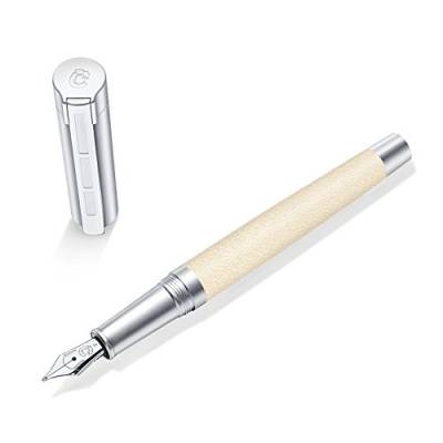 STAEDTLER Initium Corium Füllhalter, beiges Leder, F, Made in Germany, mit edler Geschenkverpackung, 9PC130F von Staedtler