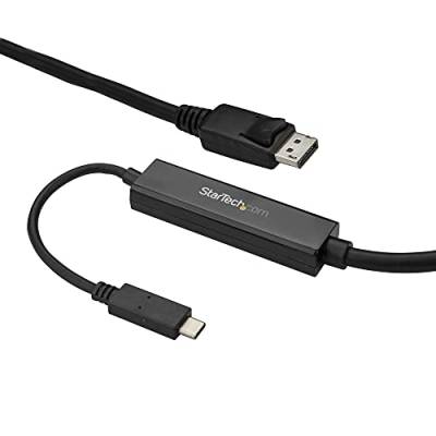 StarTech.com 3m USB-C auf DisplayPort 1.2 Kabel 4K 60Hz - USB-C auf DP Adapterkabel/Videoadapter - HBR2 - USB-C DP Alt Mode auf DP Monitor Videokabel - Thunderbolt 3 kompatibel - Schwarz (CDP2DPMM3MB) von StarTech.com