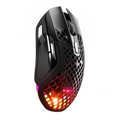 SteelSeries Aerox 5 Wireless Gaming-Maus – Ultraleichte 74 g – 9 Tasten – Bluetooth/2,4 GHz – 180 Std. Akkulaufzeit – Wasserbeständig nach IP54 – PC/MAC - FPS, MOBA, Battle Royale von SteelSeries