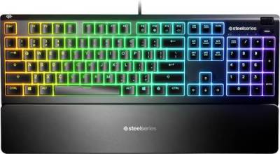 Steelseries Apex 3 USB Gaming-Tastatur Deutsch, QWERTZ Schwarz Beleuchtet, Handballenauflage von SteelSeries