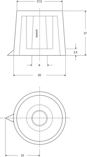 Strapubox 44002-RD 20/6 Drehknopf mit Zeiger Rot (Ø x H) 20mm x 17mm von Strapubox