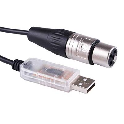 Adapterkabel USB auf DMX 512 3PIN XLR Interface Computer PC Bühnenbeleuchtung Controller Dimmer USB auf DMX Freestyle Software RS485 Serielles Konverterkabel (Länge: 1,8 m) von Suamdoen