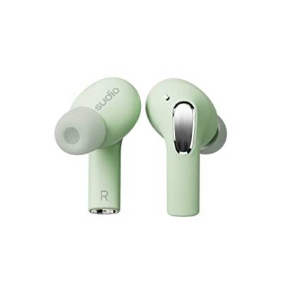 Sudio E2 Kabellose Ohrhörer mit Bluetooth 5.2, Hybrid ANC, lebendiges Sprachmikrofonsystem, räumlicher Klang von Dirac Virtuo, 30h Spielzeit, Schnellladung, IPX4 spritzwassergeschützt (Jade) von Sudio