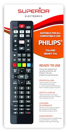 Superior Electronics SUPTRB004 Die Universalfernbedienung für Philips-TVs, Black, SUP034 von Superior Electronics